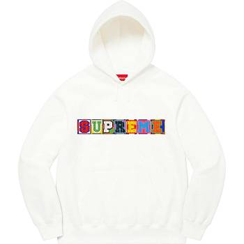 Supreme Beaded S Kapucňou Mikiny Biele | SK319XF