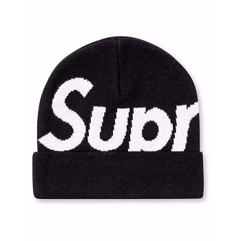 Supreme Big Logo Beanie Klobuky Čierne | SK480MA
