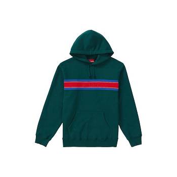 Supreme Chest Stripe Logo S Kapucňou Mikiny Zelene | SK321VD