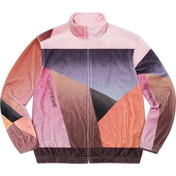Supreme Geo Velour Tracking Bundy Ruzove | SK140BC