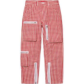 Supreme Gingham Flight Pant Nohavice Červené | SK198RW