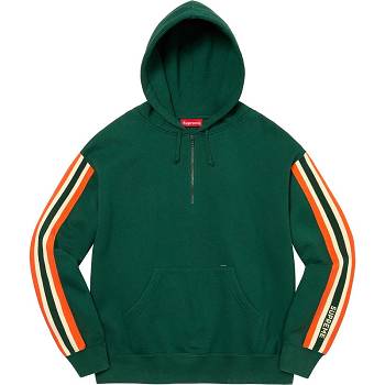 Supreme Half Zip S Kapucňou Mikiny Zelene | SK300WY