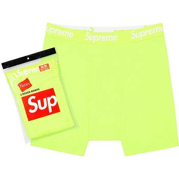 Supreme Hanes® Boxer Briefs (2 Pack) Spodne Pradlo Zelene | SK491AP