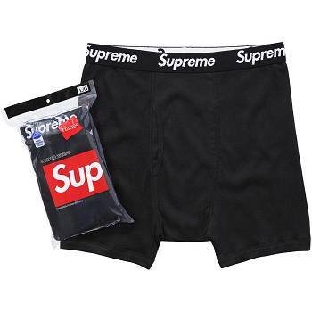 Supreme Hanes® Boxer Briefs (4 Pack) Spodne Pradlo Čierne | SK489OR