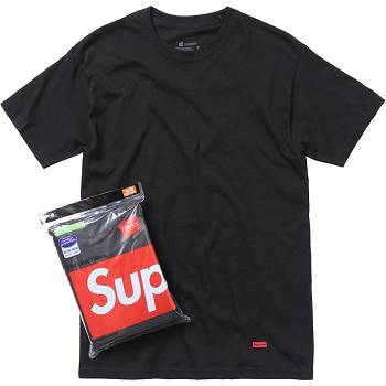 Supreme Hanes® Tagless Tees (3 Pack) Doplnky Čierne | SK398CE