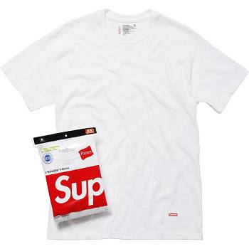 Supreme Hanes® Tagless Tees (3 Pack) Doplnky Biele | SK399VD