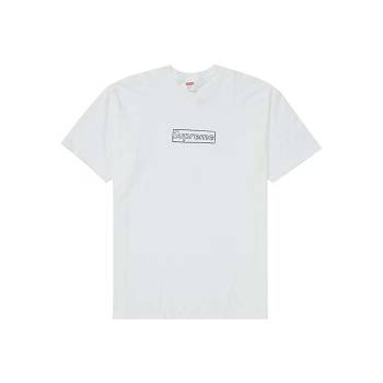 Supreme Kaws Chalk Logo Tricko Biele | SK394KI