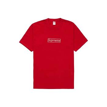 Supreme Kaws Chalk Tricko Červené | SK392HK