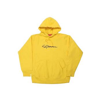Supreme Klasické Script S Kapucňou Mikiny Žlté | SK322BC