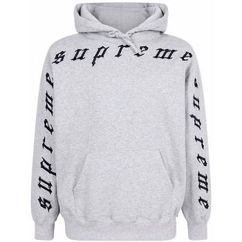 Supreme Logo Mikiny S Kapucňou Siva | SK117QZ