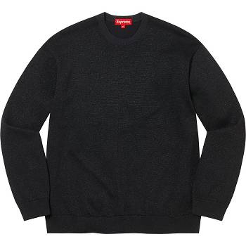 Supreme Metallic L/S Top Svetre Čierne | SK258SO