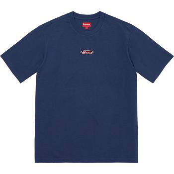 Supreme Oval Logo S/S Top Svetre Námornícka Modrá | SK253UT