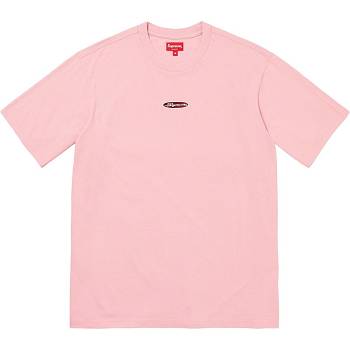 Supreme Oval Logo S/S Top Svetre Ruzove | SK256PQ