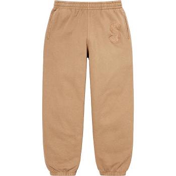Supreme Overdyed S Logo Sweatpant Nohavice Hnede | SK186KI