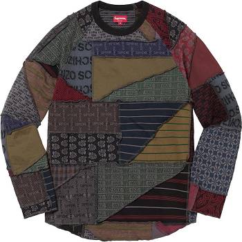 Supreme Patchwork Jacquard L/S Top Svetre Čierne Viacfarebný | SK266ZG