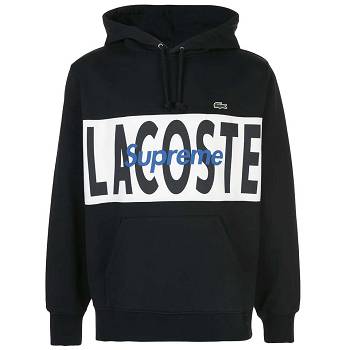 Supreme X Lacoste Logo Panel Mikiny S Kapucňou Čierne | SK134KI